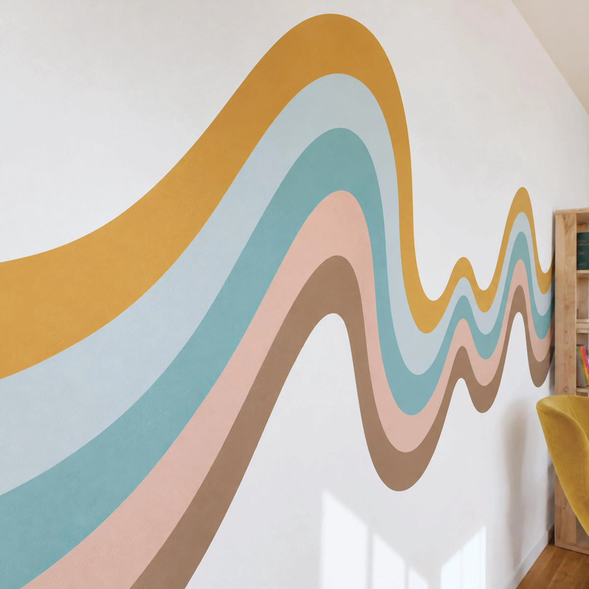 Retro Wavy Stripe Wall Decal