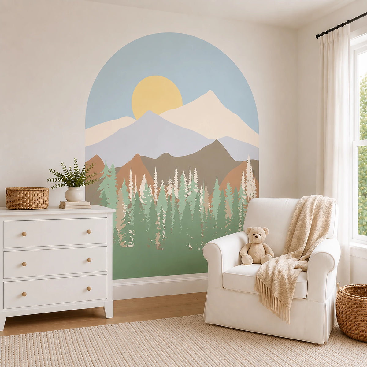 Mountain Forest Arch Wall Decal