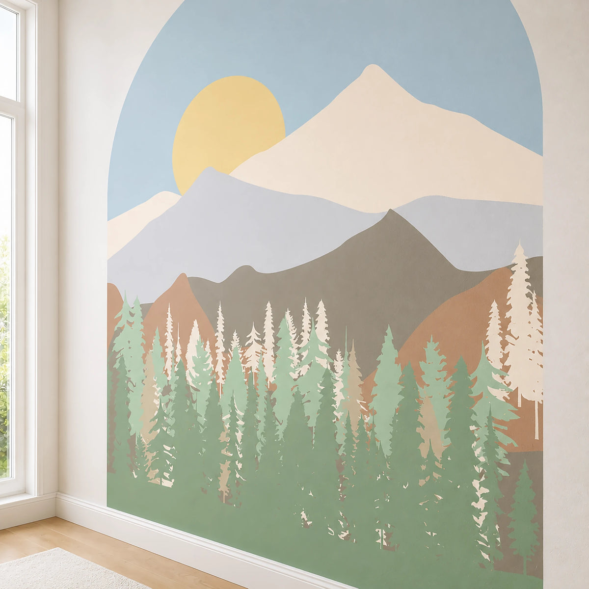 Mountain Forest Arch Wall Decal