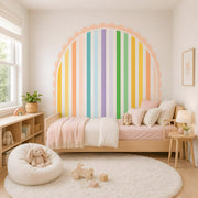 Sunset Sorbet Scalloped Stripe Arch Wall Decal