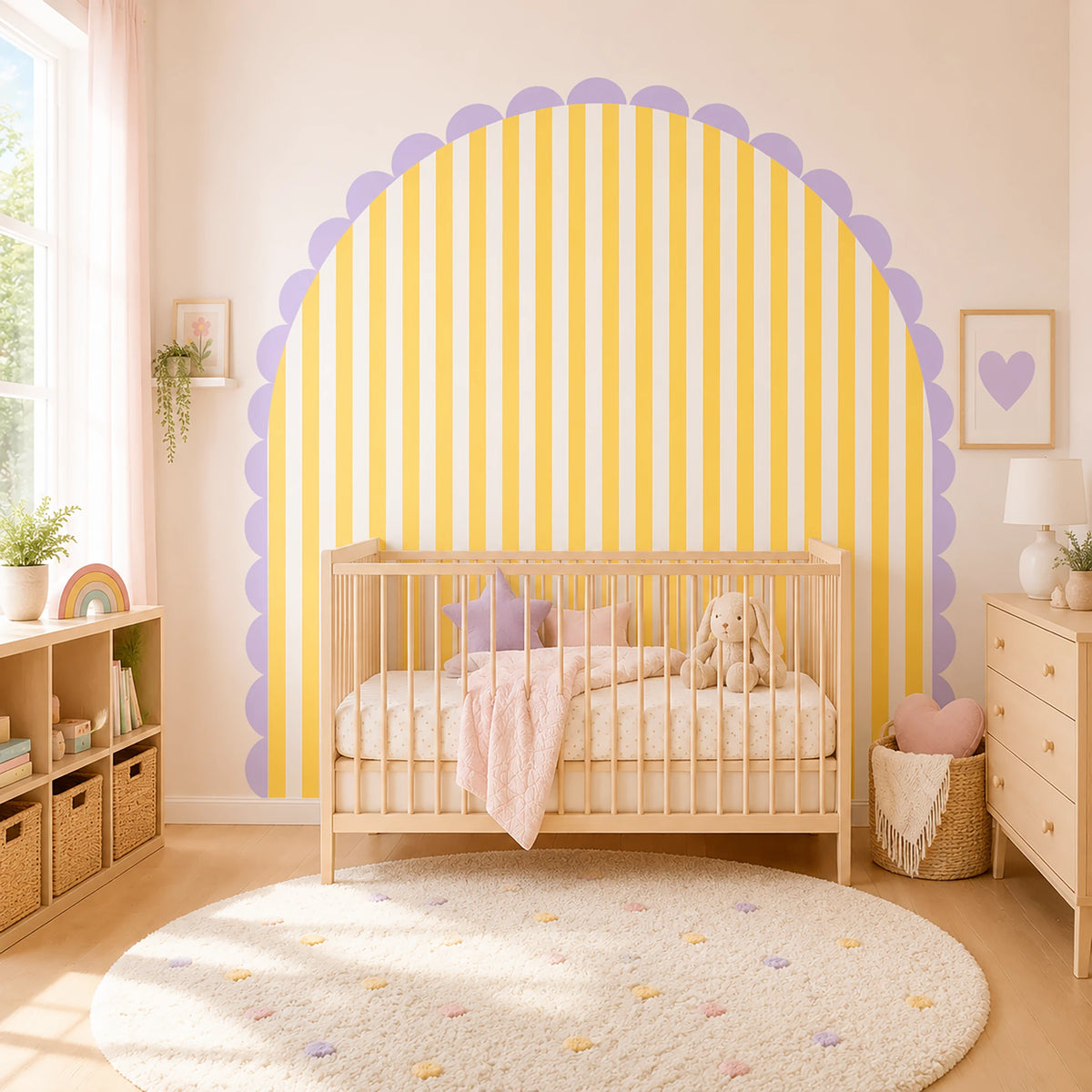 Yellow Stripe Scalloped Arch