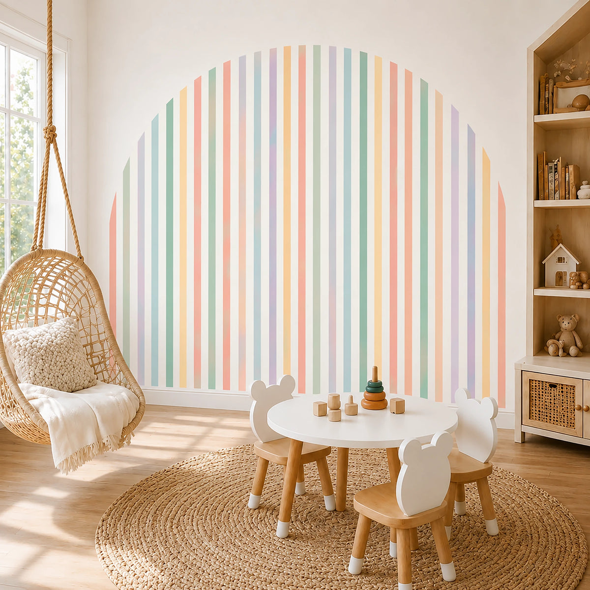 Soft Stripes Arch Wall Decal