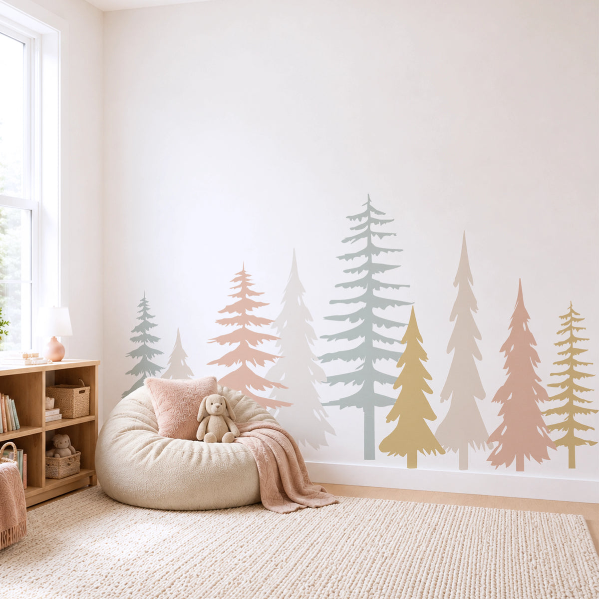 Pastel Pine Trees Wall Decals