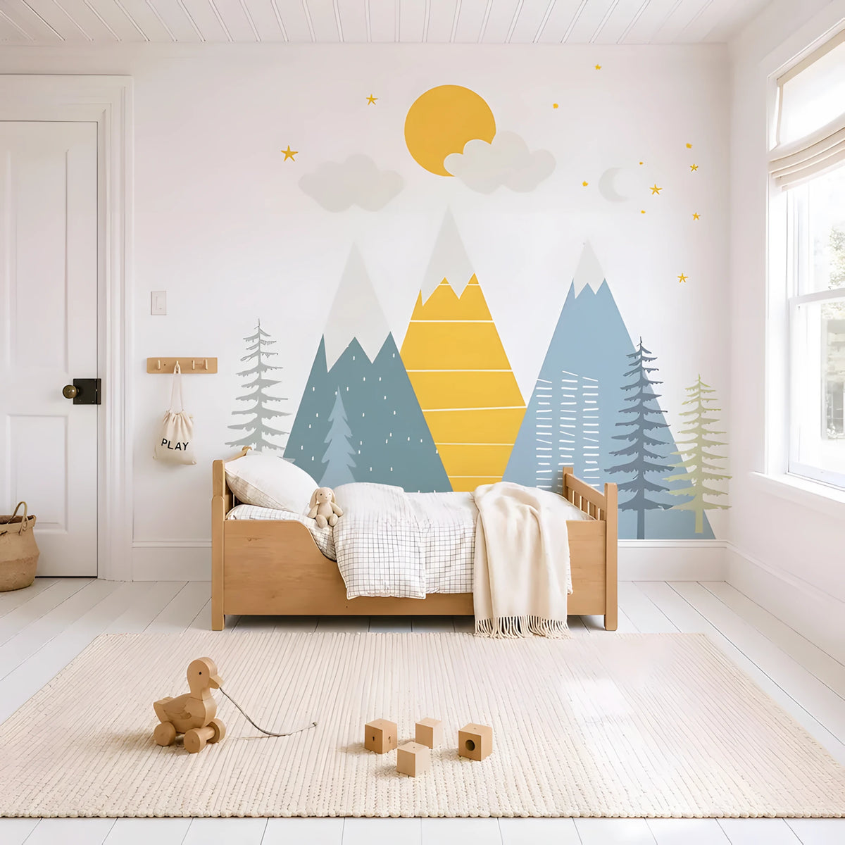 Large Geometric Mountain Wall Decal Set
