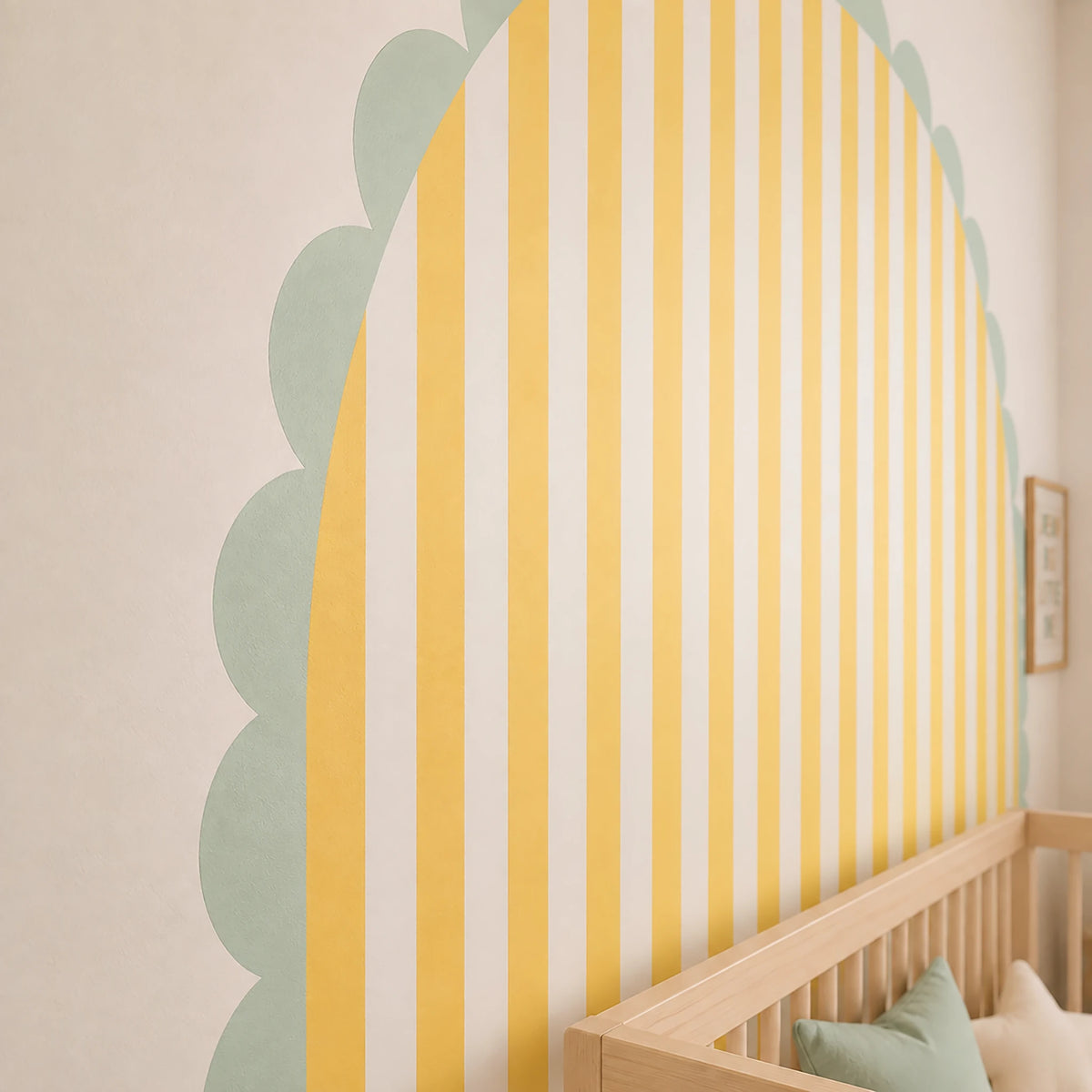 Yellow Stripe Scalloped Arch
