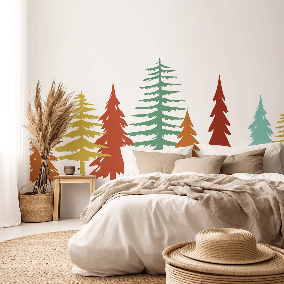 Pastel Pine Trees Wall Decals