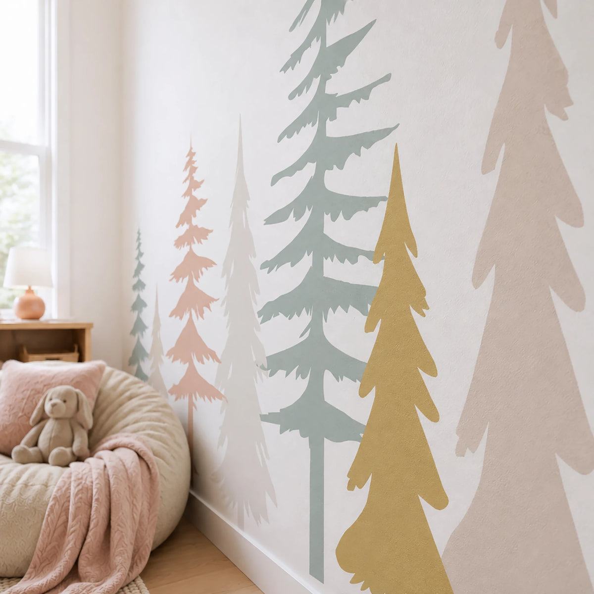 Pastel Pine Trees Wall Decals