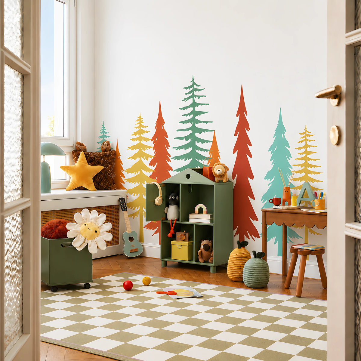 Pastel Pine Trees Wall Decals
