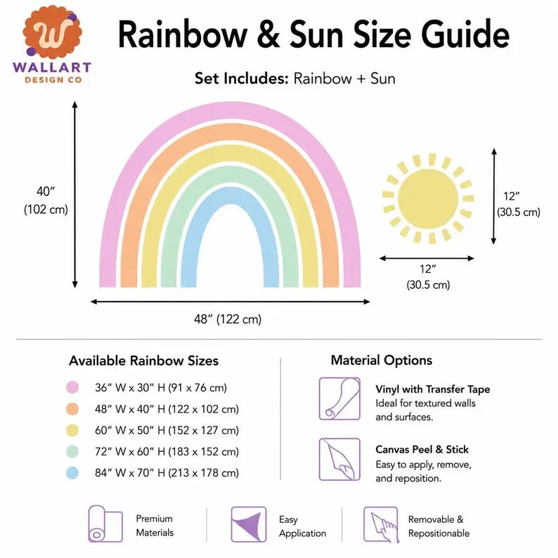 Pastel Daydream Rainbow Wall Decal