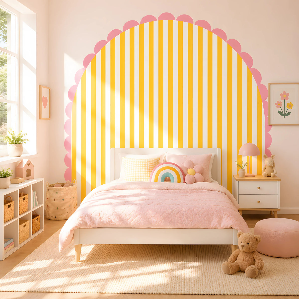 Yellow Stripe Scalloped Arch