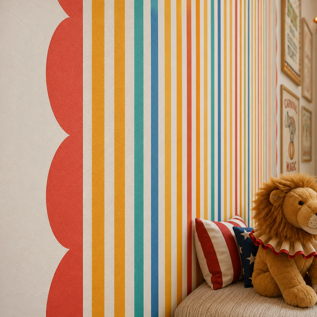 Scalloped Striped Arch Wall Decal