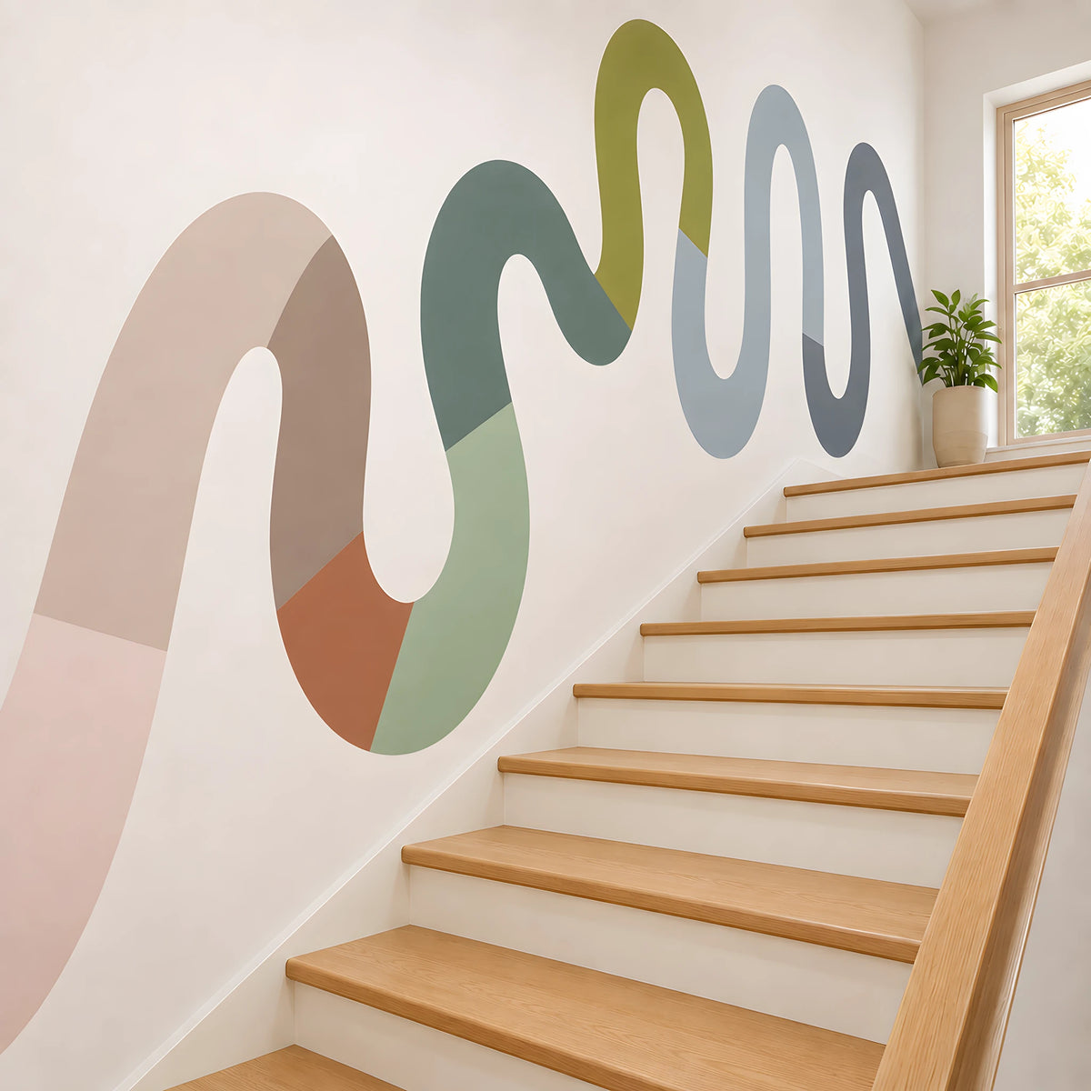 Colorful Squiggle Rainbow Wall Decal