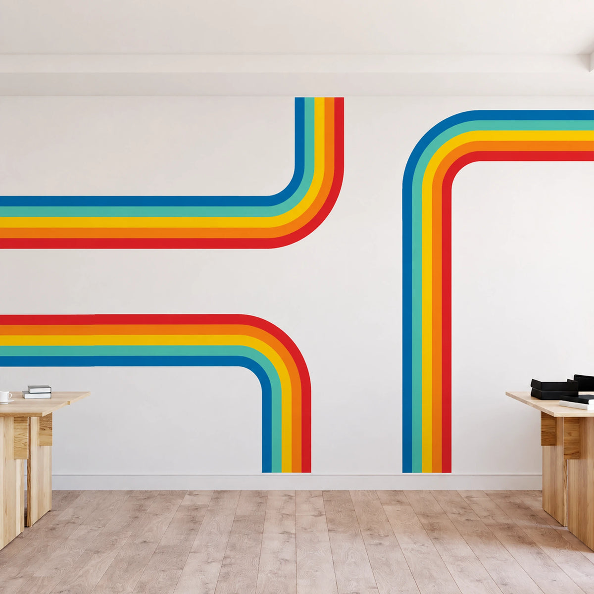 Retro Stripe Rainbow Decals