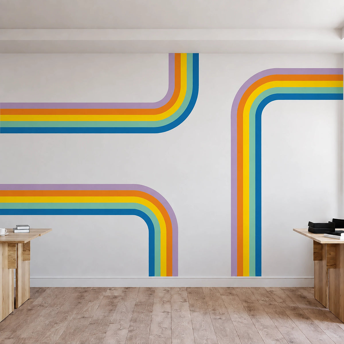 Retro Stripe Rainbow Decals