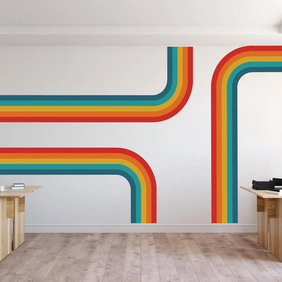 Retro Stripe Rainbow Decals
