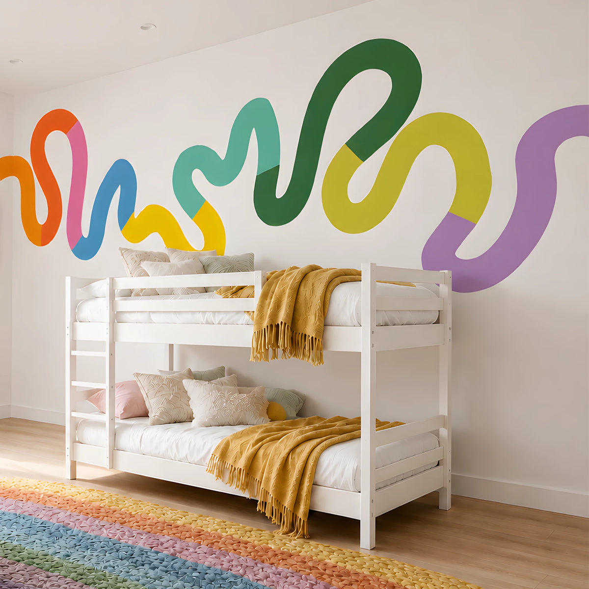 Colorful Squiggle Rainbow Wall Decal
