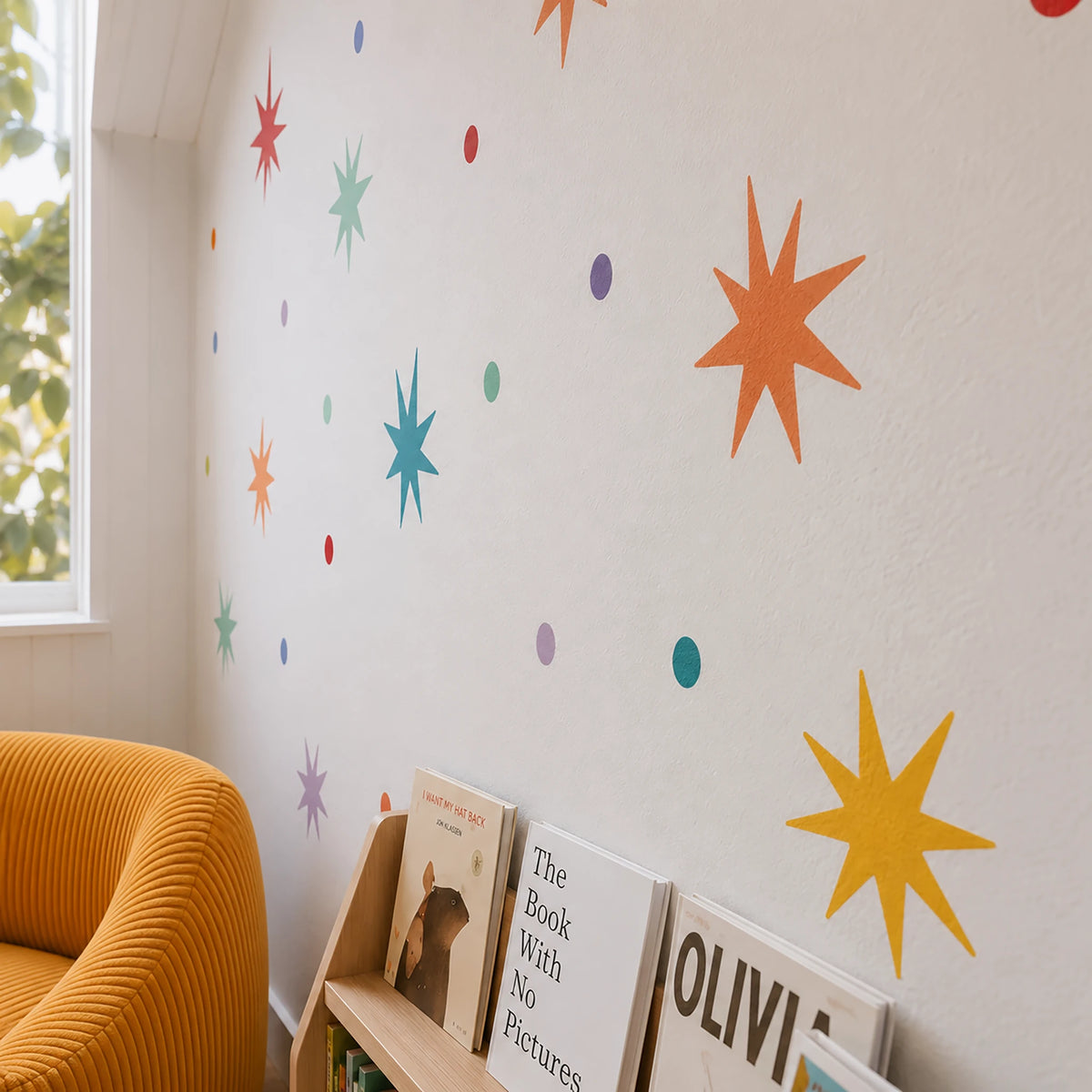 Whimsical Stars and Dots Removable Wall Stickers