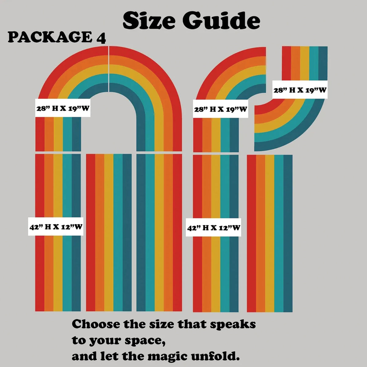 Retro Stripe Rainbow Decals