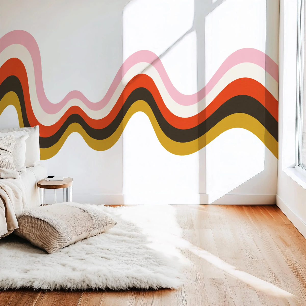Retro Wavy Stripe Wall Decal