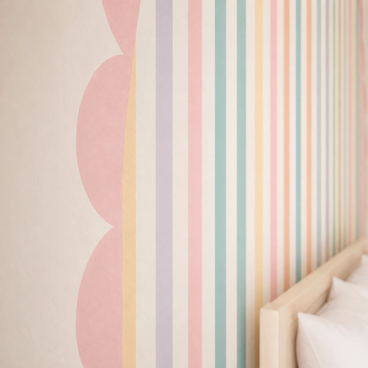 Pastel Rainbow Stripe Arch Wall Decal