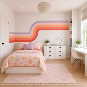 Pastel Rainbow Retro Curve Wall Decal