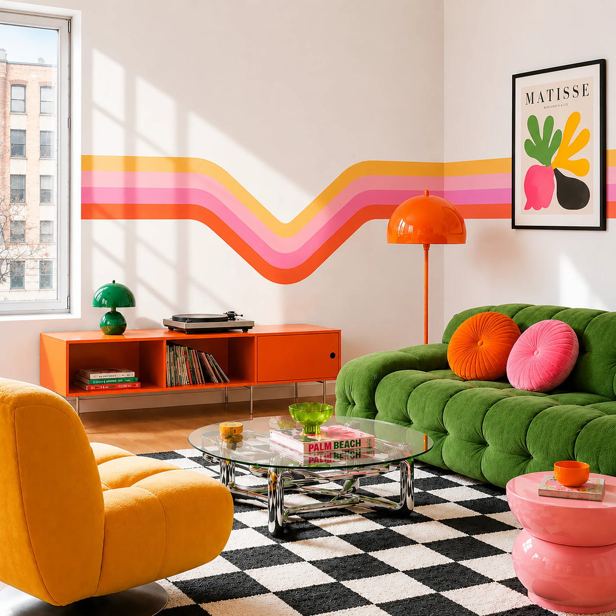 Peel and Stick 70s Retro Stripes