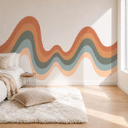 Earthy Wavy Stripe Wall Decal