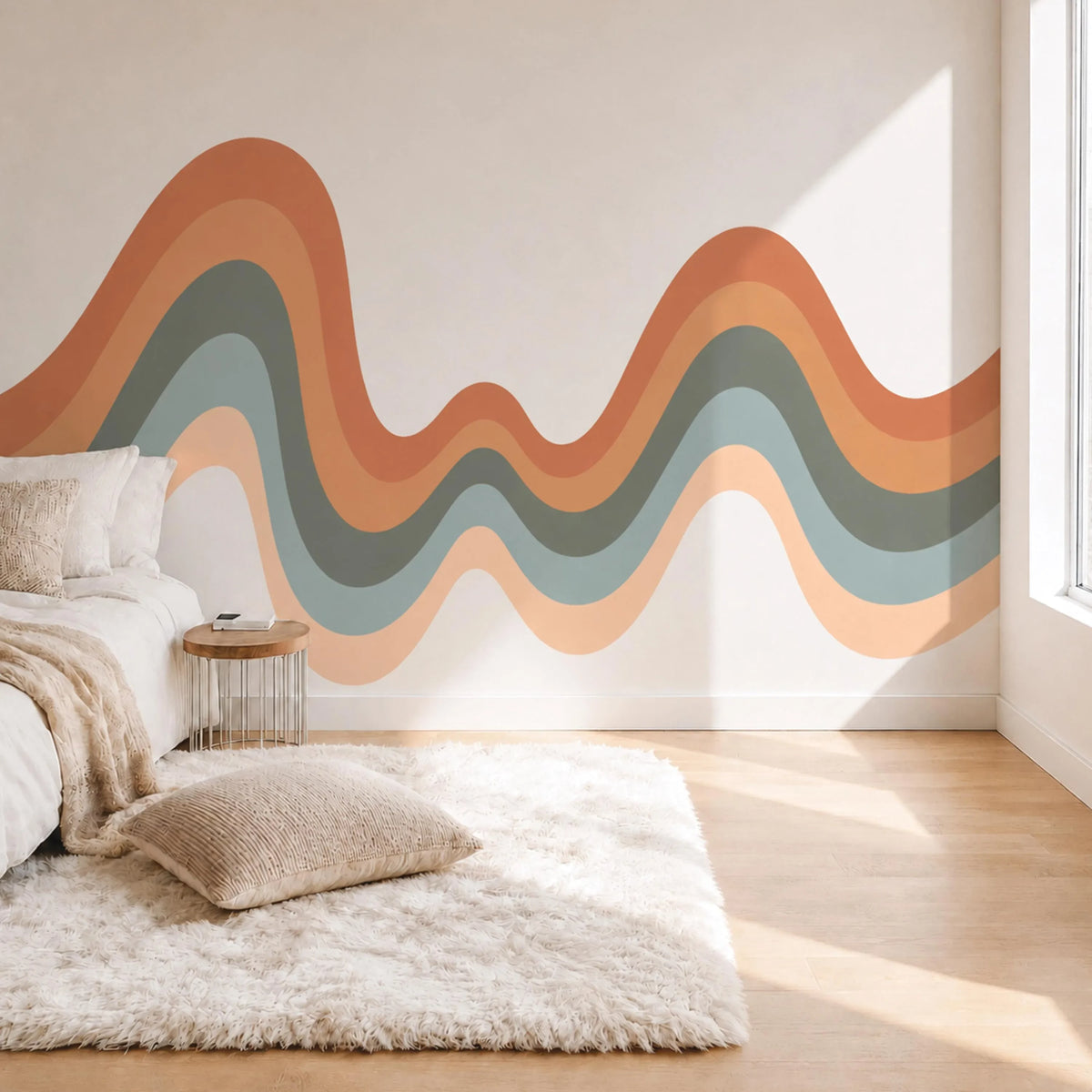 Earthy Wavy Stripe Wall Decal