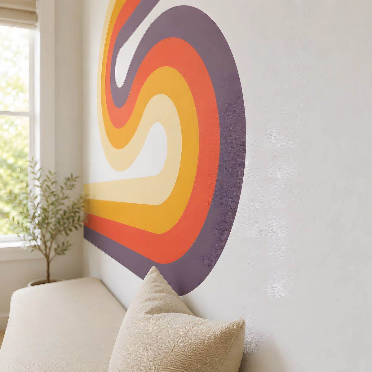 70s Bold Minimalist Wave Wall Decal