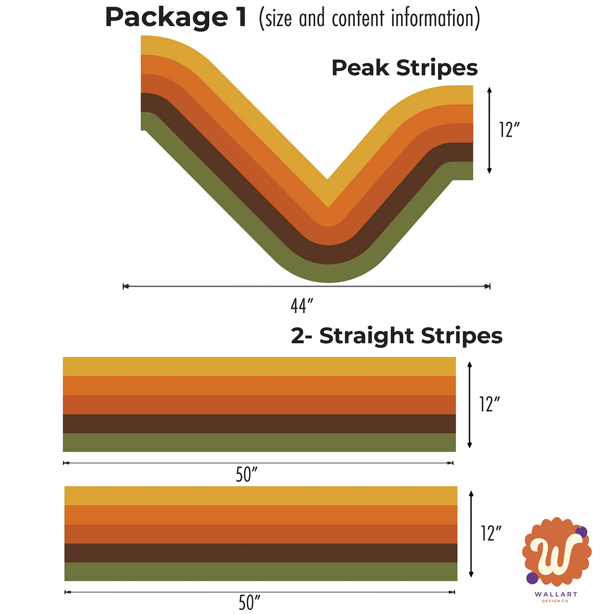 Retro Stripe Wall Decal Kit