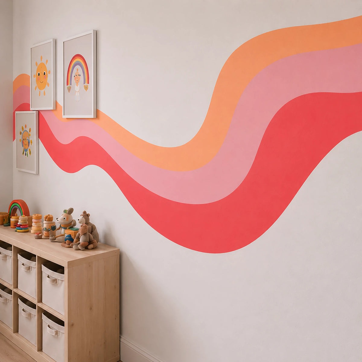 Funky Wavy Stripe Wall Decal