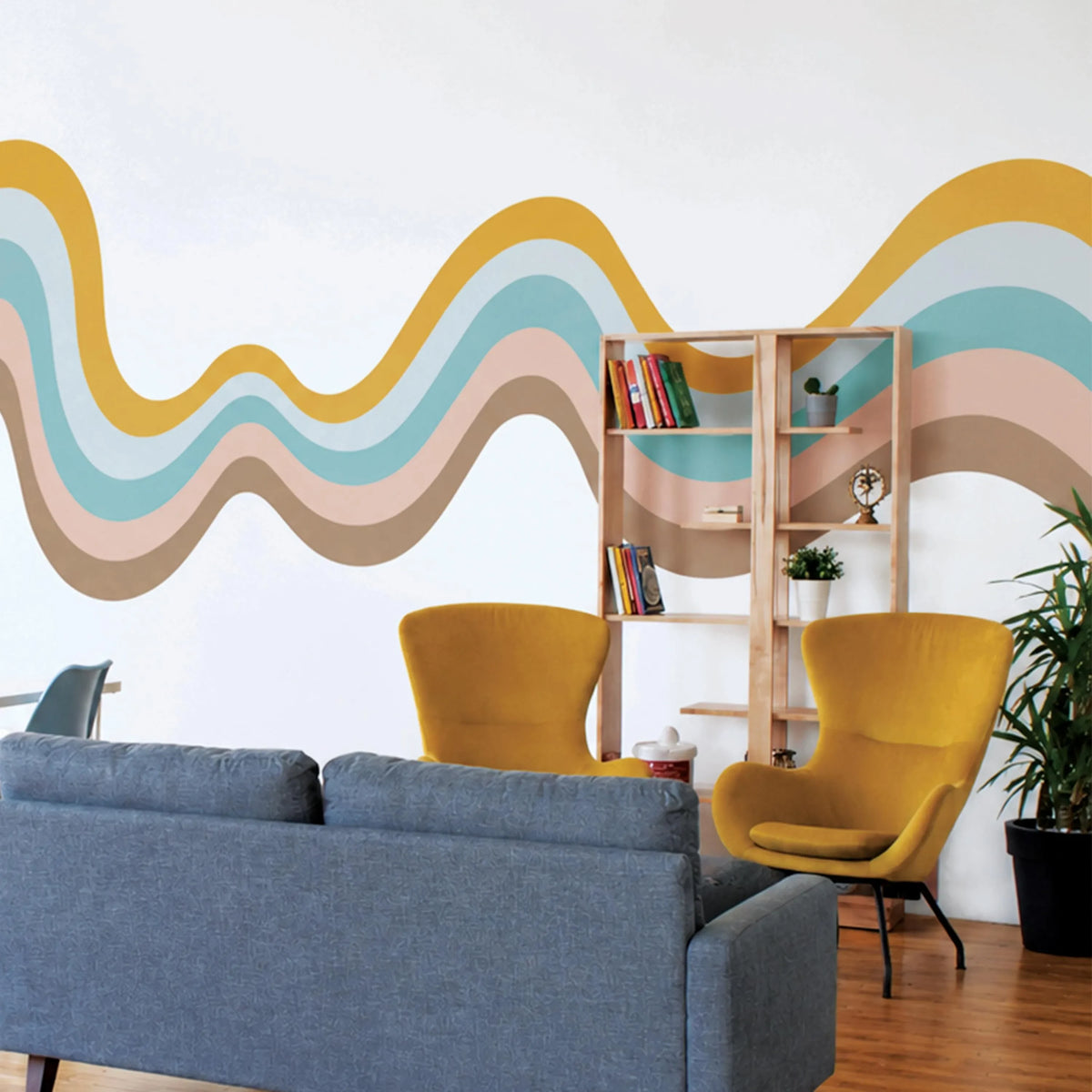 Retro Wavy Stripe Wall Decal