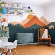 Boho Mountain Forest Wall Decal