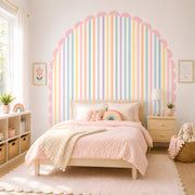 Pastel Rainbow Stripe Arch Wall Decal
