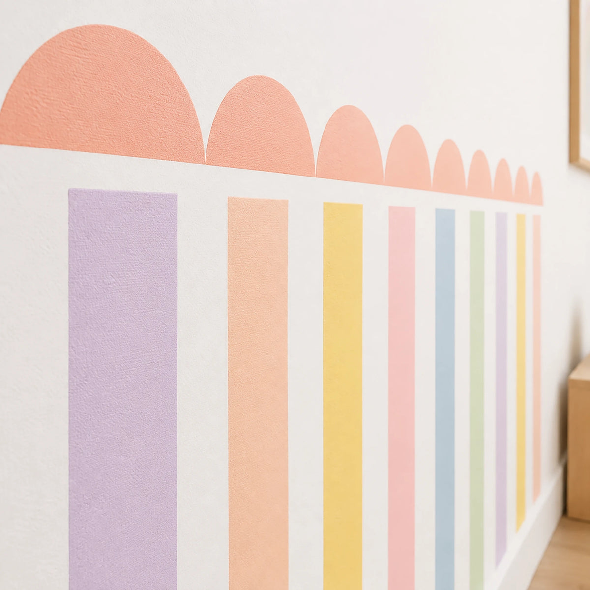 Pastel Stripe Scallop Panel
