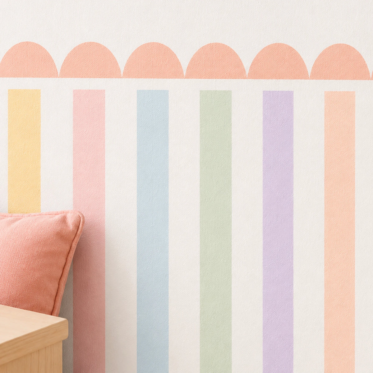 Pastel Stripe Scallop Panel