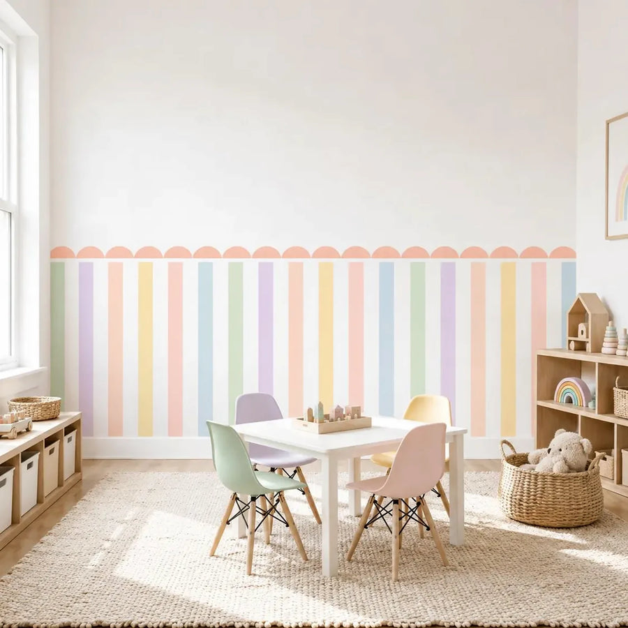 Pastel Stripe Scallop Panel