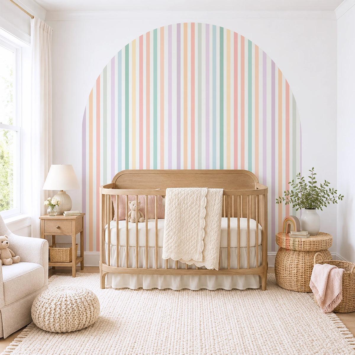 Soft Stripes Arch Wall Decal