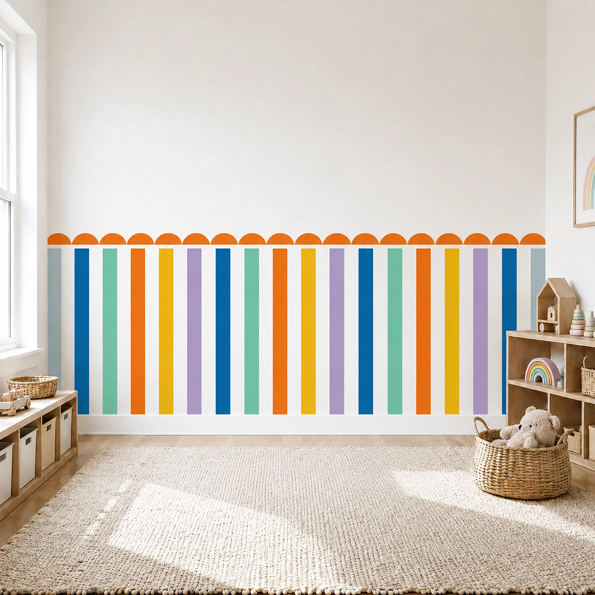 Pastel Stripe Scallop Panel