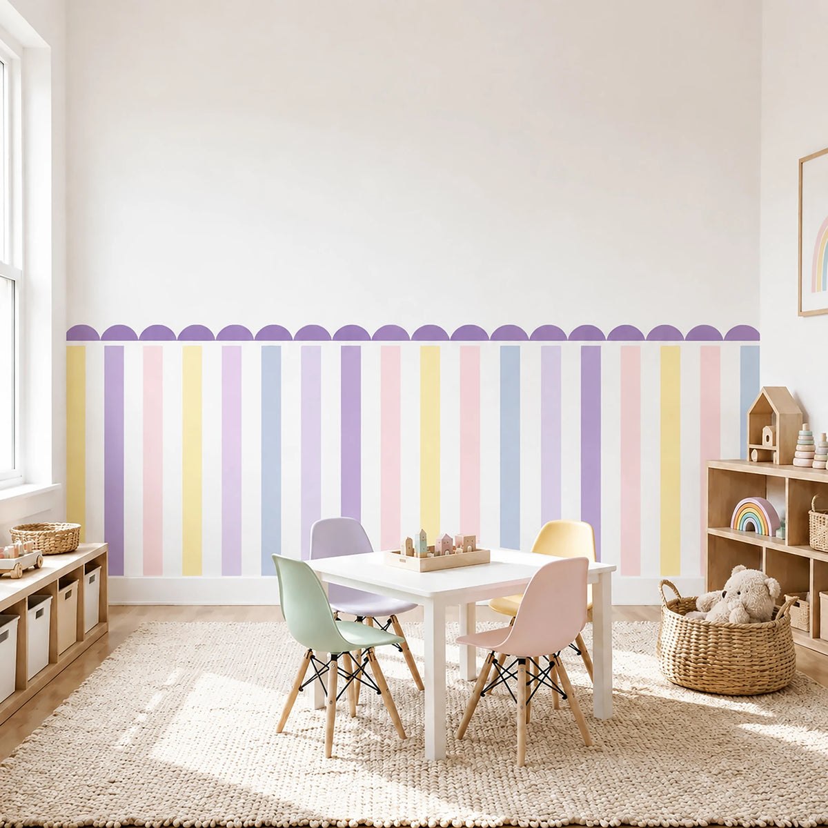 Pastel Stripe Scallop Panel