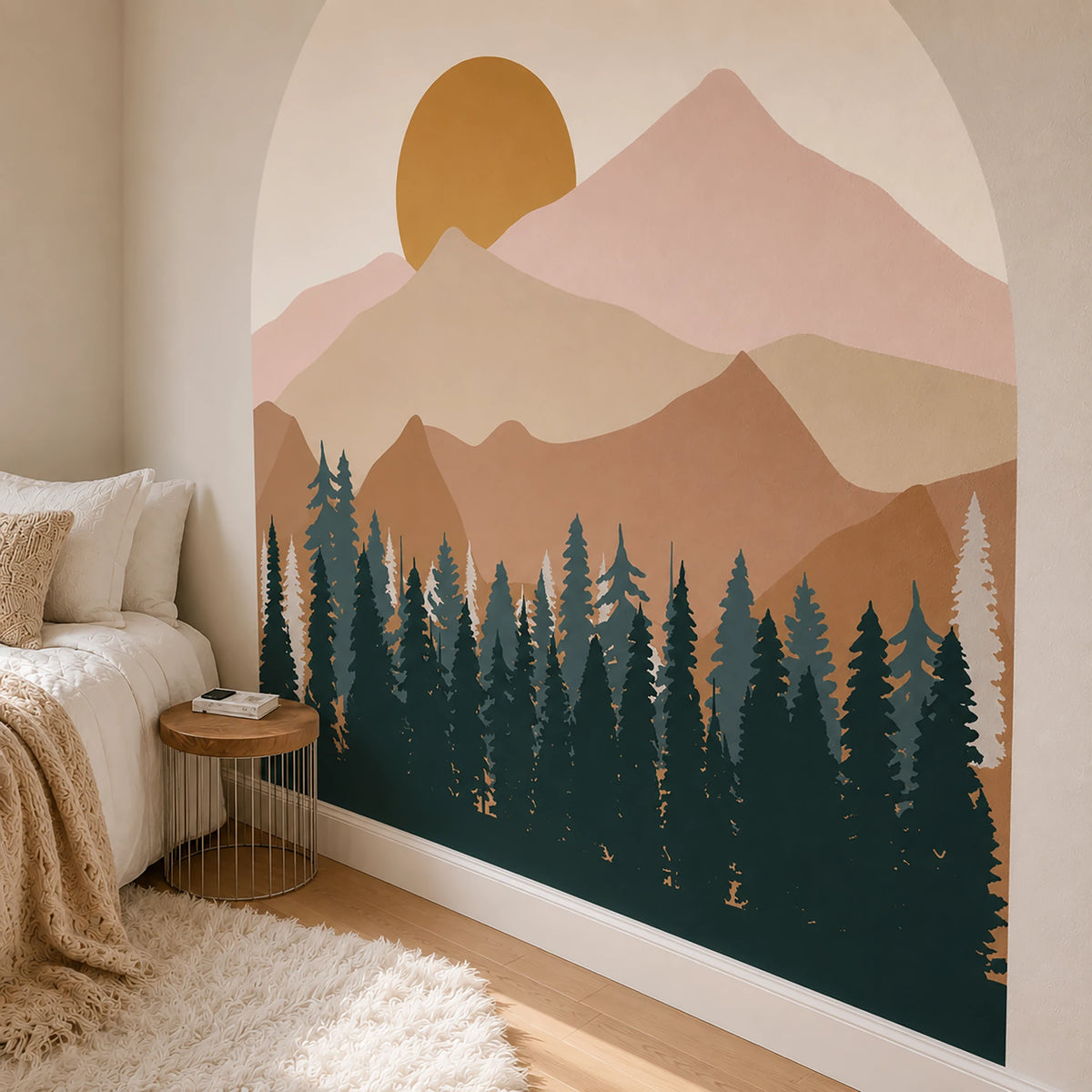 Mountain Forest Arch Wall Decal