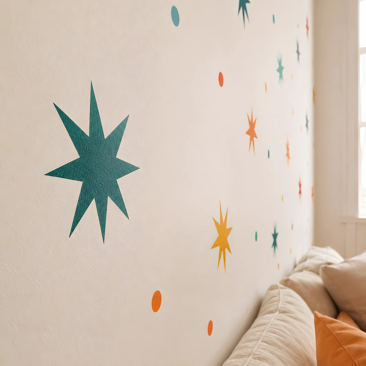 Whimsical Stars and Dots Removable Wall Stickers