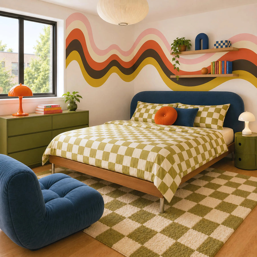 Retro Wavy Stripe Wall Decal