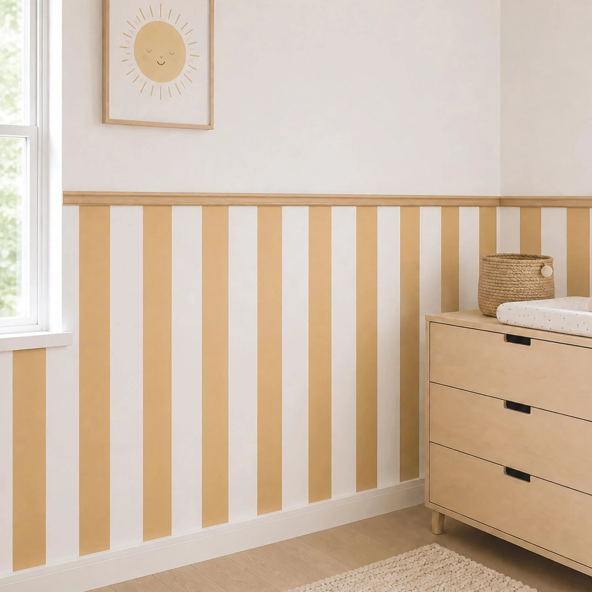 Scandi Hygge Half Wall Stripe Decals