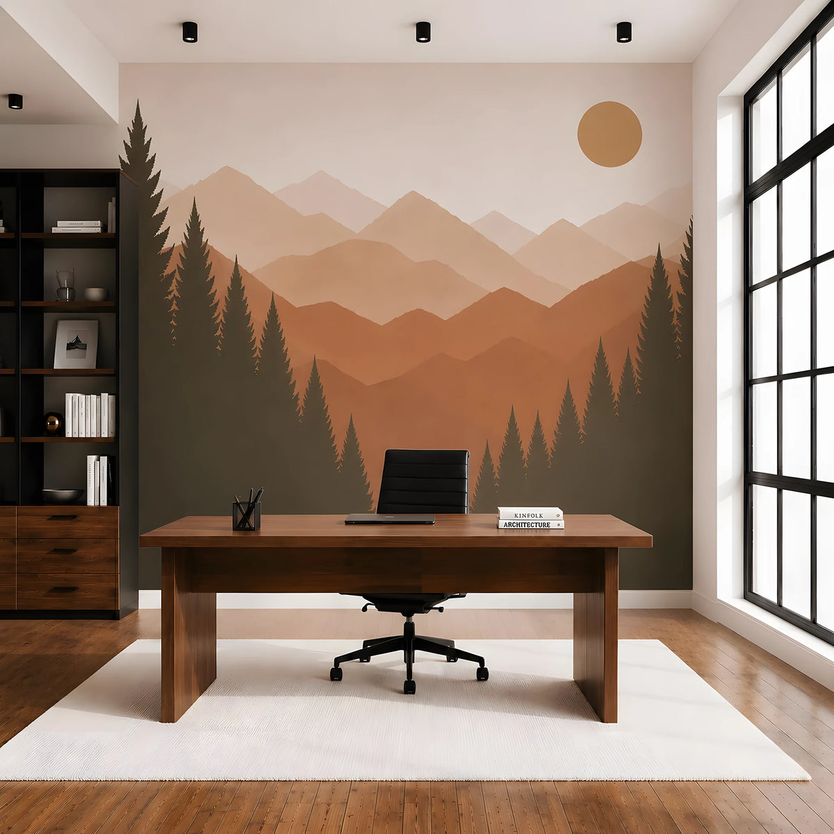Desert Ridge Terracotta Mountain Wall Mural