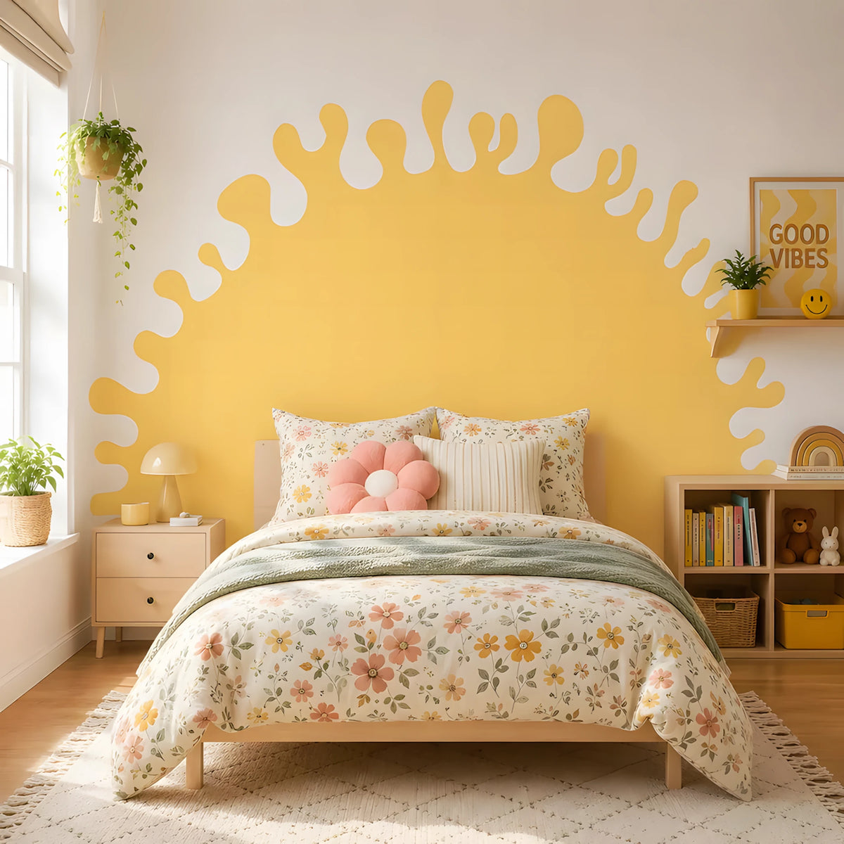 Abstract Retro Sunburst Headboard Decal